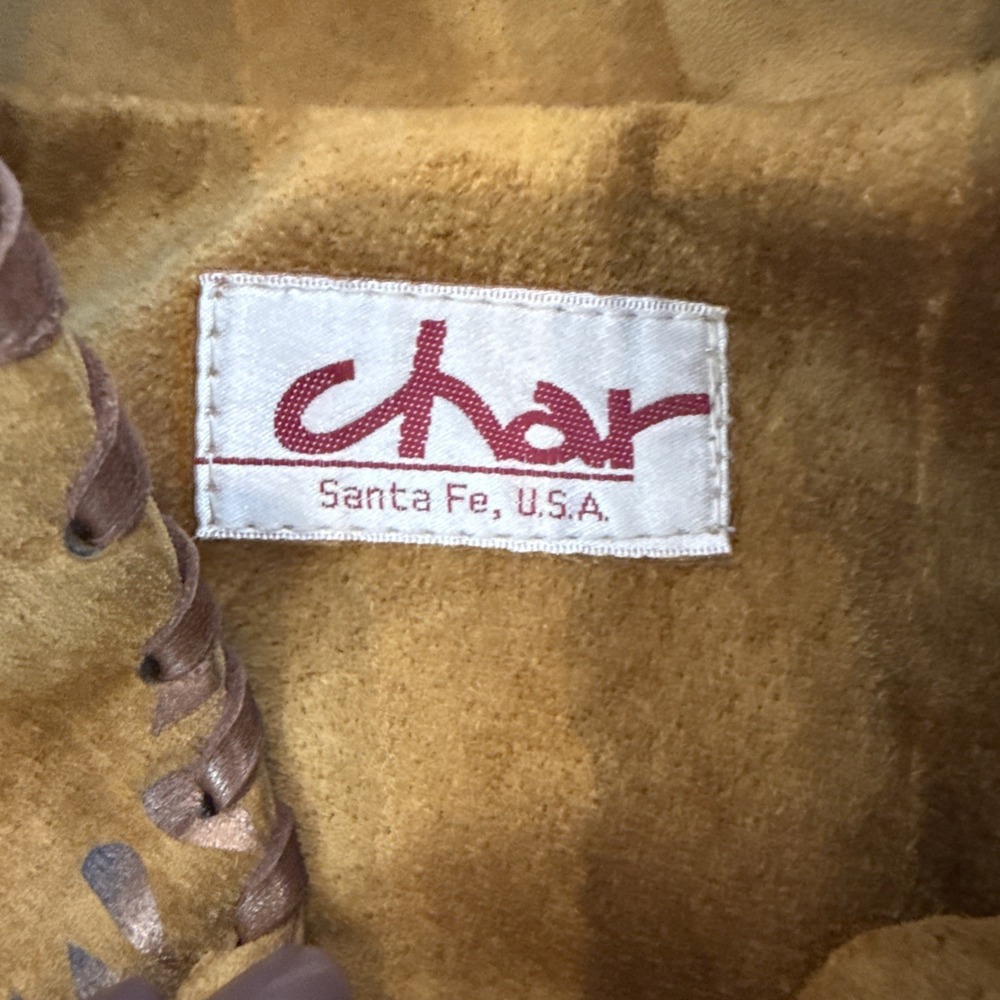 VTG New Char Santa Fe Hand Painted Brown Suede Jacket Sz 8 Cowgirl Boho Western‎ - Picture 8 of 12